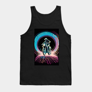 Cyber Future Dirt Bike With Neon Colors Tank Top